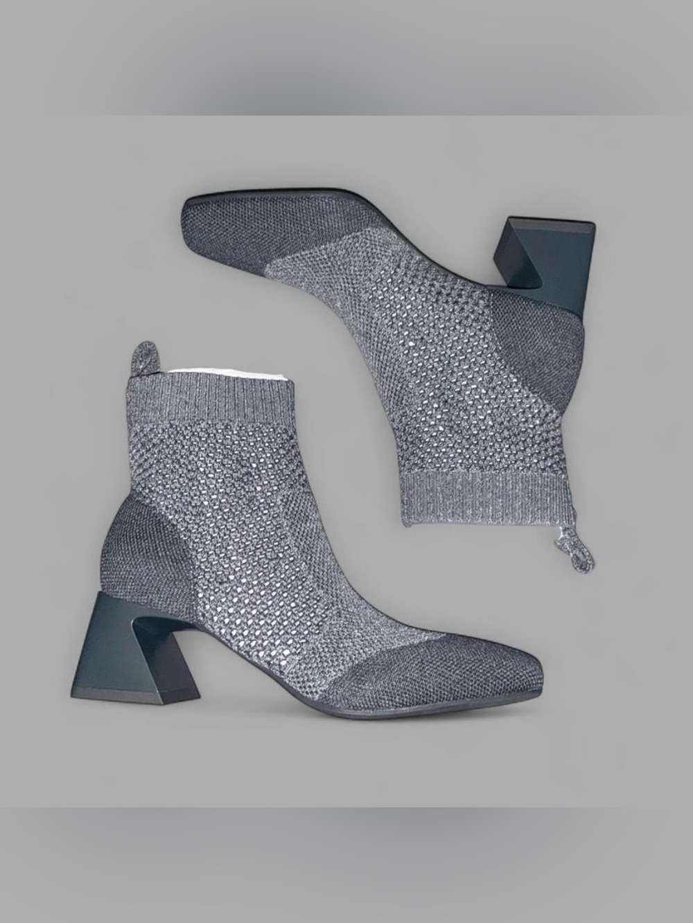 Vivaia Knit Sock Ankle Boots - Gray